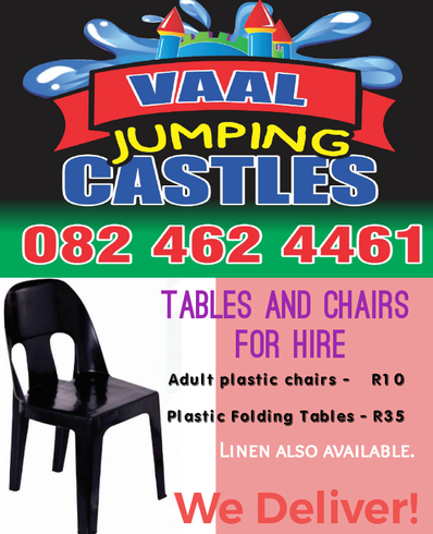 tables, chairs and linen hire vaal trianglelelele 